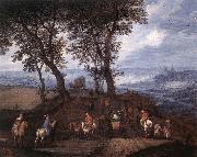 BRUEGHEL, Jan the Elder Travellers on the Way Spain oil painting reproduction